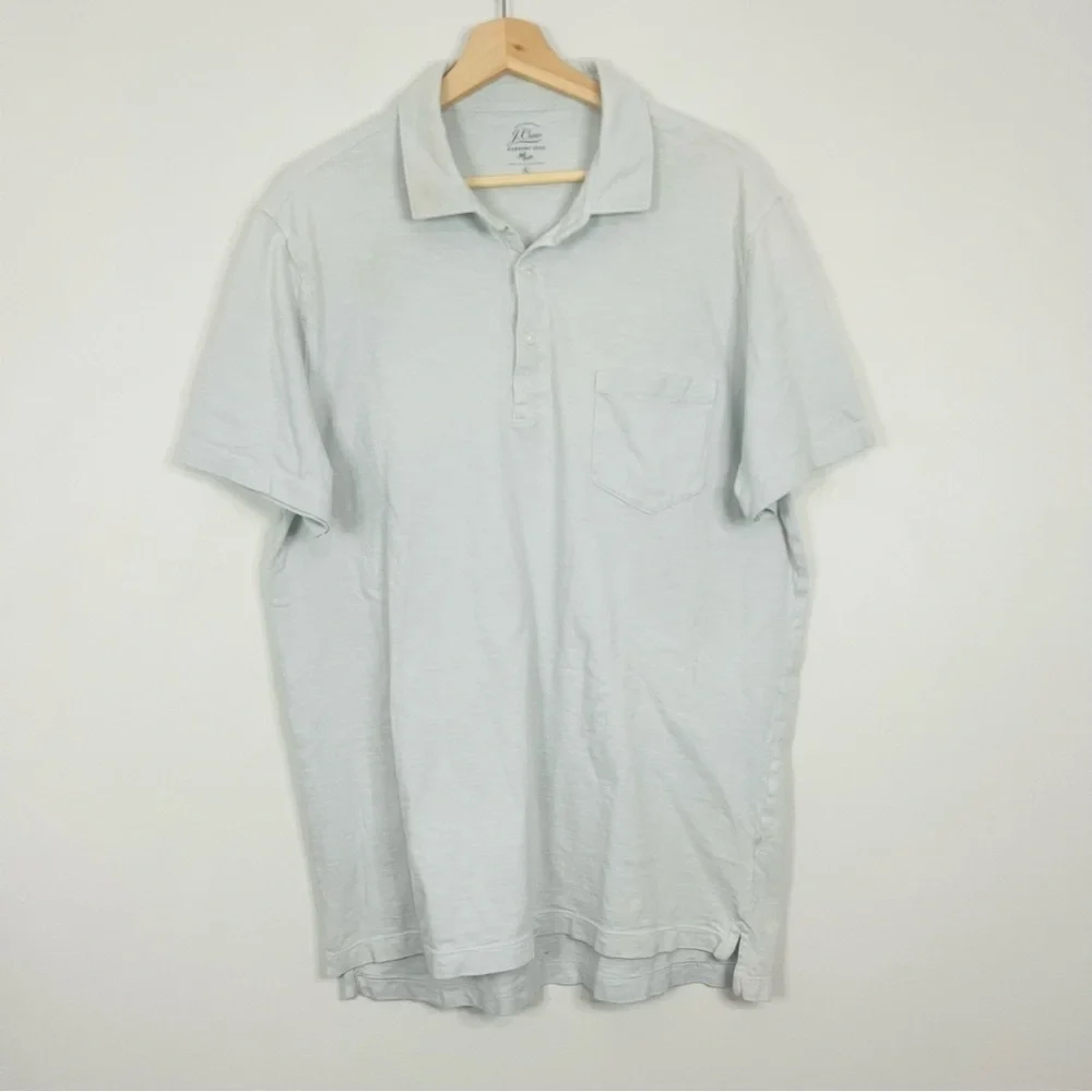 J. Crew Light Blue Cotton Pique Polo XL